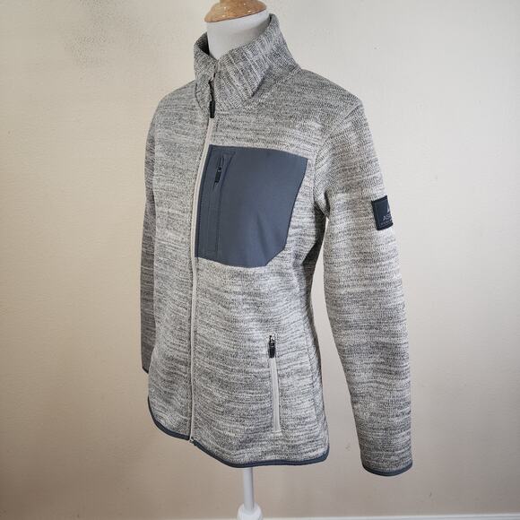 Ascend Exploration Performance Full Zip Fleece Sweater Jacket Size Small Gray - Picture 2 of 6